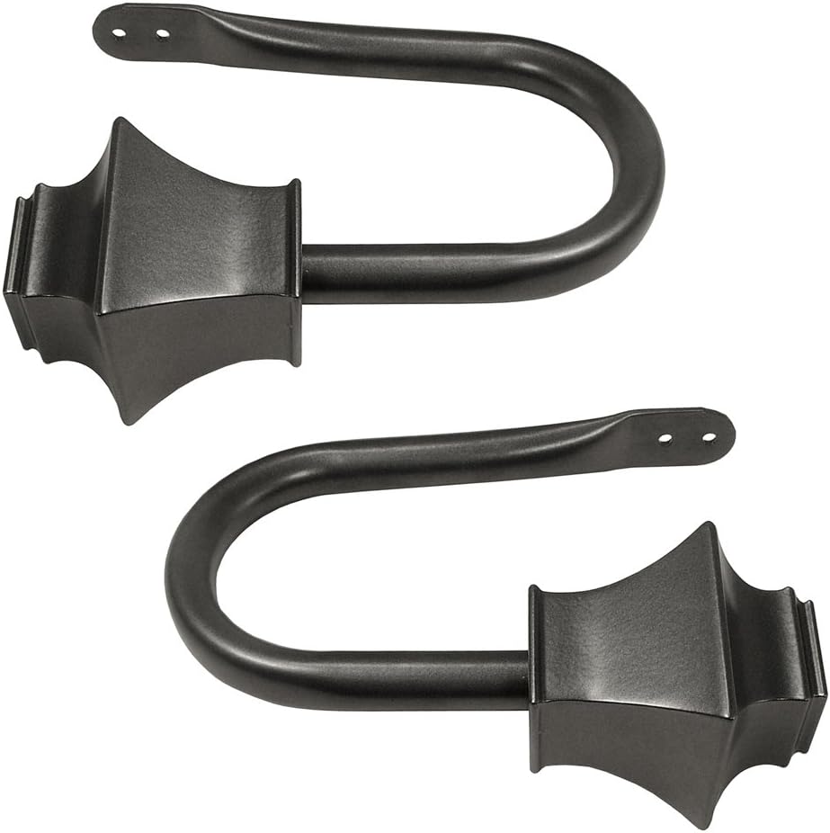Metal Satin Pewter Oxford Curtain Holdbacks, Black, Set of 2 Amazon.co