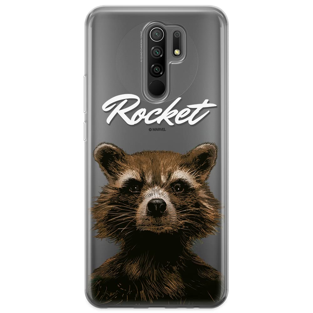 ERT GROUP mobile phone case for Xiaomi REDMI 9 original and officially Licensed Marvel pattern Rocket 006 optimally adapted to the shape of the mobile phone, partially transparent