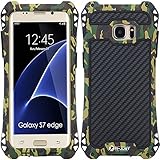 G-WACK Premium Carbon Fiber Aluminum Protective Metal Case Cover Extreme Shockproof Military Bumper Shell Case For Samsung Galaxy S7 Edge (Camouflage Series)