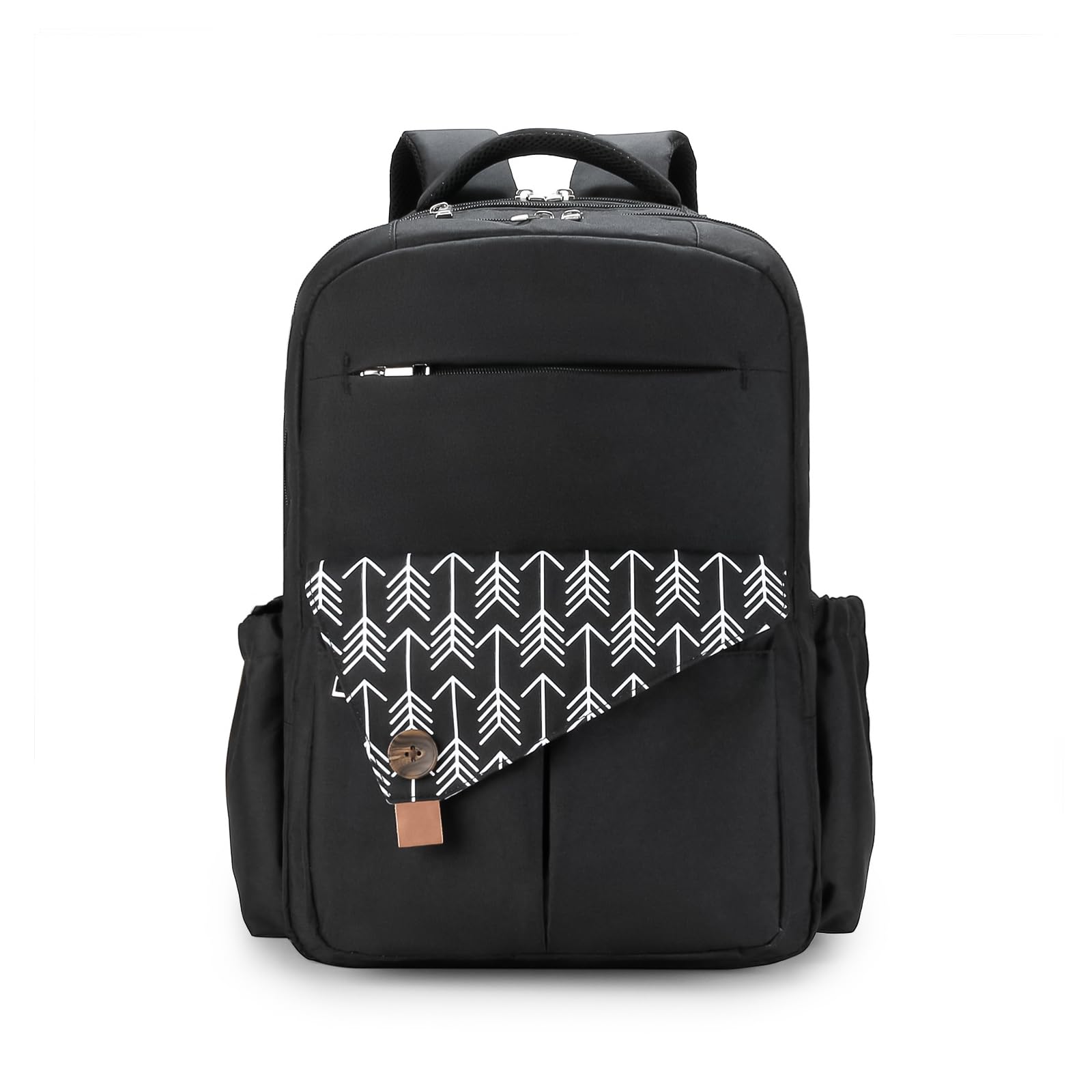 SONARIN Large Capacity Multi-Pockets Baby Changing Bag Backpack,Multifunctional Waterproof Diaper Bag Portable Travel Nappy Changing Bag Maternity Bag with Stroller Straps(Black)