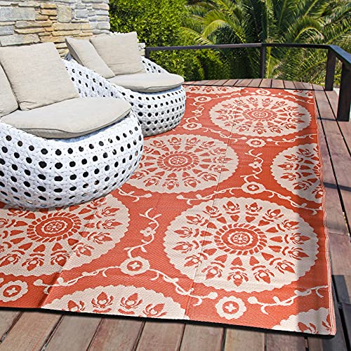 spearx Reversible Mats, Indoor/Outdoor Plastic Rugs, Modern Area Rug