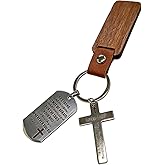 GLORYABC Christian Keychain with Bible Verse - Joshua 1:9 Luke 1:37 Cross Key Ring, Religious Inspirational Gift for Men Women Christian Keychain with Bible Verse
