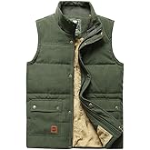 Vcansion Men's Outdoor Stand Collar Fleece Jacket Vest Casual Padded Vest Coats