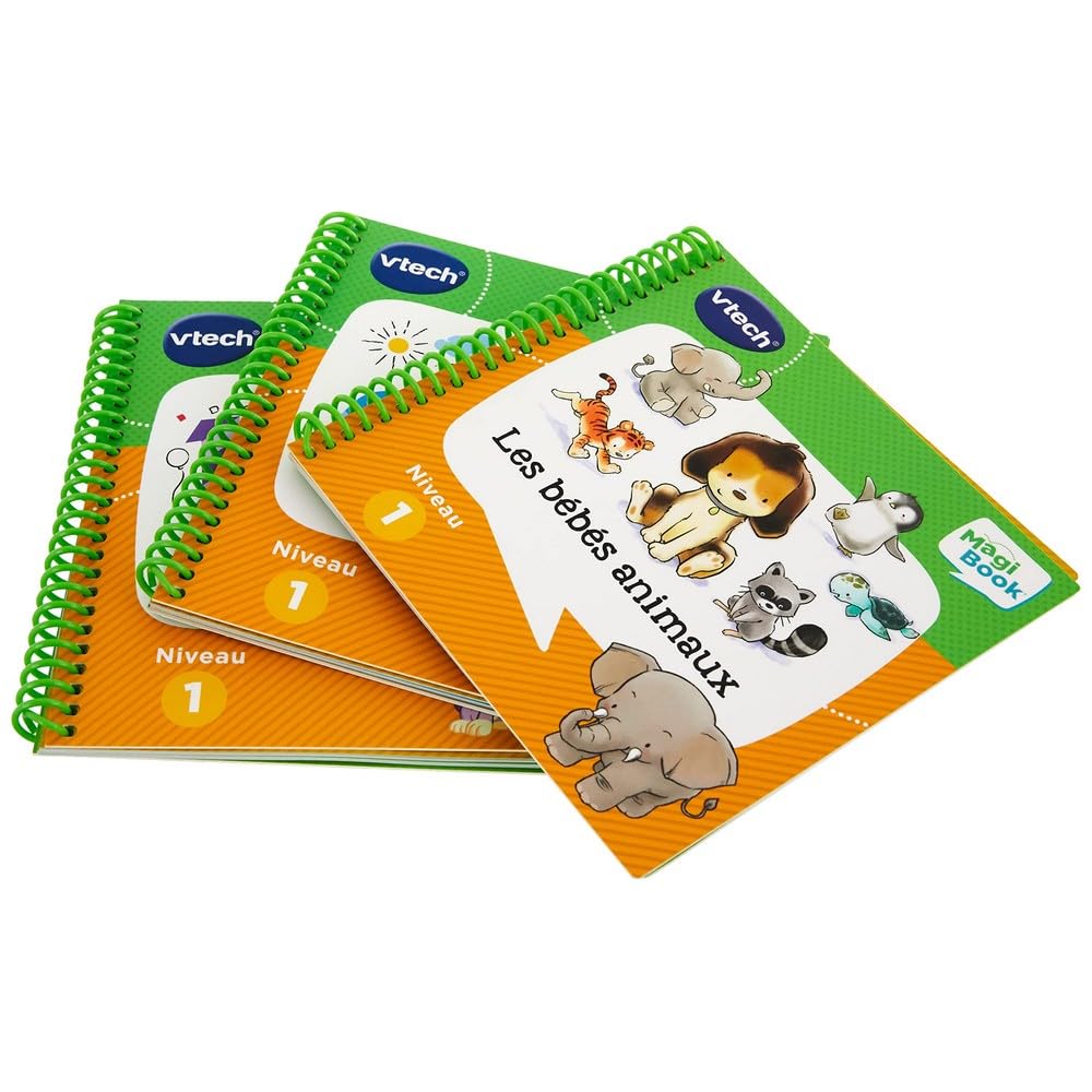 Vtech - Magibook, Pack 3 Livres Éducatifs Niveau 1 Mes Premiers Apprentissages De Maternelle, Pages Illustrées et Interactives, Cadeau Fille et Garçon De 2 Ans à 5 Ans - Contenu En Français