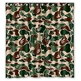 ZaZa Custom Bape Bathing Ape Camo Bathroom Shower Curtain 66