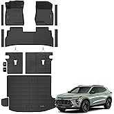 Floor Mats for 2024 2025 2026 Chevrolet Trax Upgrade Trunk Mat with Backrest Mat All Weather Floor Liners TPE Rubber Cargo Liner Fit for 2026 Chevy Trax Anti-Slip Full Set Automobile Mats Accessories