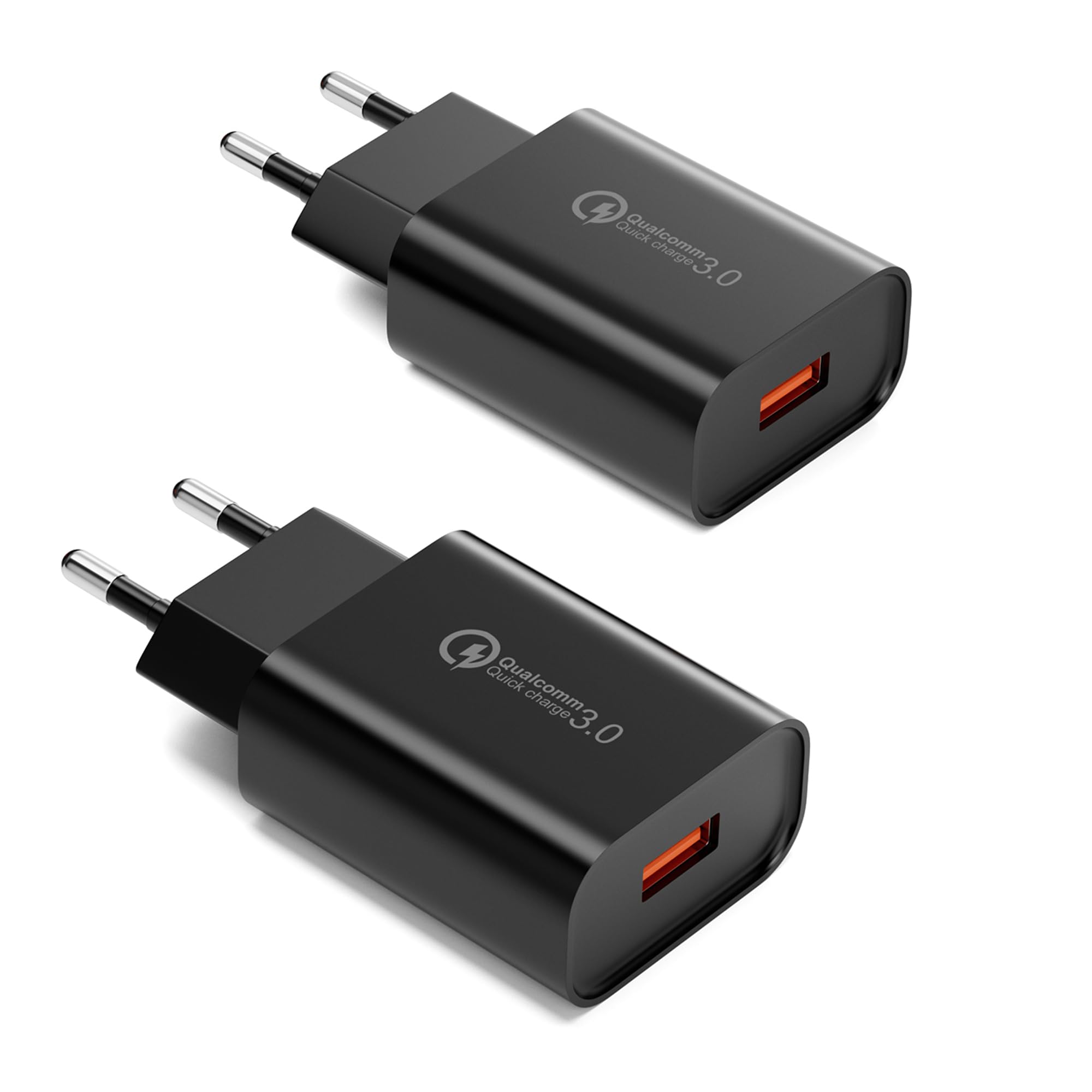 2 Stück USB Ladegerät Stecker, 18W Quick Charge 3.0 Schnellladegerät Netzteil 3A Ladeadapter für Samsung Galaxy S23/S22/S21/S20/S10/S9/S8/A54/A13, iPhone, iPad, Huawei, Xiaomi, HTC, LG und mehr