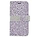 iPhone 6s Plus Wallet case, 3D Bling Jelly Rhinestone PU Leather Wallet Flip Protective Skin Case with Magnetic Bling Button Closure for Apple iPhone 6/6s Plus 5.5 inch Purple