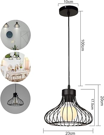 GOLDGOD Lámpara De Techo Retro, Araña Industrial De Hierro Forjado