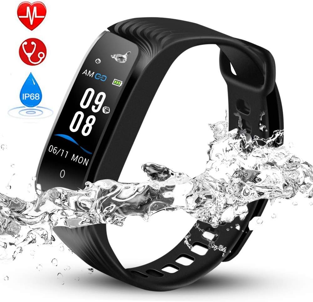 Hommie IP68 Waterproof Fitness Tracker with Color Screen, Activity Tracker with Heart Rate Monitor, Blood Pressure, Sleep Monitor, Pedometer for Men, Women, Kids