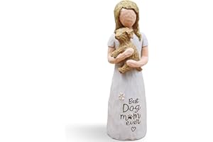 AcowSpt Dog Mom Gifts for Women, Dog Lovers Gifts for Women, Loss of Pet Sympathy Gift Dogs, Dogs Figurines, Golden Retriever Statue, Sculpted Hand-Painted Figurine (Brown)