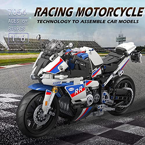 WINNER SPACE 1/6 Racing Motorcycle Toy Building Blocks Kit,Stem Bricks