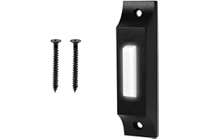 Doorbell Button, Zinc Alloy Wired Doorbell Lighted Garage Door Push Button with 2 Screws Black White Wired Doorbell Button fo