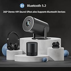 [180°Adjustable Stand] Smart Mini Projector with