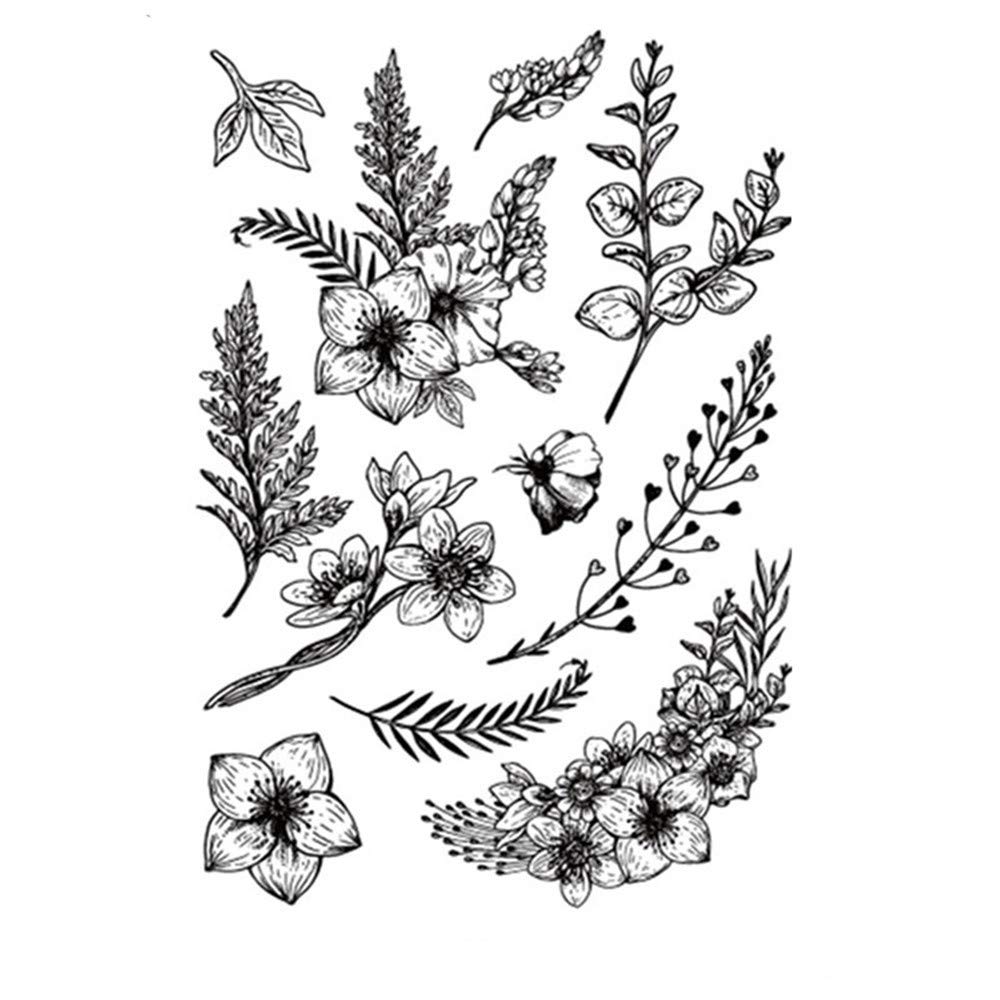 DIY Beautiful Flowers Leaves Floral Stamp Rubber Clear Stamp/Seal Scrapbook/Photo Album Decorative Card Making Clear Stamps