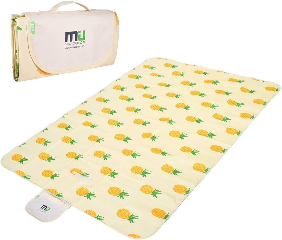 MIU COLOR Large Waterproof Outdoor Picnic Blanket, Sandproof and Waterproof Picnic Blanket Tote for Camping Hiking Grass Travelling