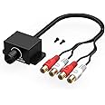 Universal Car RCA Remote Amplifier Level Controller RCA Audio Bass Knob Sub Amp Volume Control Cable for Car, Motorcycle, Speakers, Home Theater
