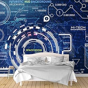 Wall Murals for Bedroom Secitific Mechanical Feeling Pictures Removable Wallpaper Peel and Stick Wall Stickers - 66x96 inches