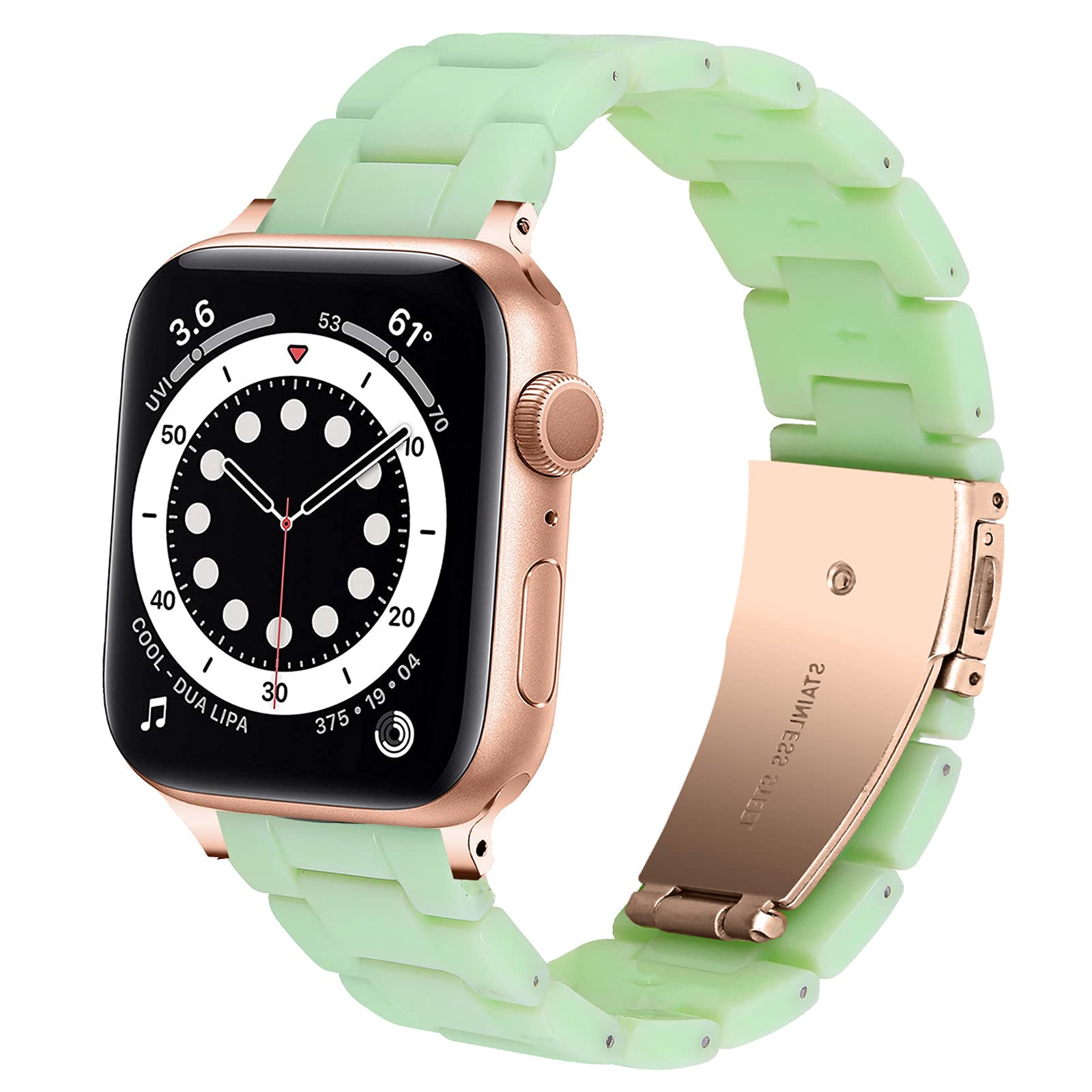 DEALELE Bands Compatible with Apple Watch 49mm 46mm 45mm 44mm 42mm, Colorful Resin Replacement Strap for iWatch Series 10/9 / 8/7 / 6/5 / 4/3 / Ultra/SE Women Men, Avocado green
