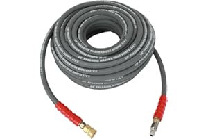 OCPTY Hot Water Pressure Washer Hose 3/8" x 100ft 6000 psi Non-Marking 2-Braid R2 Gray