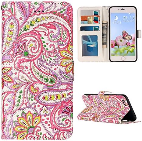 iPhone 6S Flip Case, iPhone 6 Wallet Case, Rosa Schleife PU Leather Color Painted Embossed Flip Folio Magnetic Closure Phone Case Protective Shell Skin Cases Covers for Apple iPhone 6/6S (4.7")