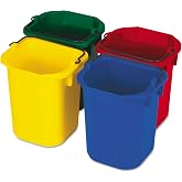 Rubbermaid Commercial Products Multi-Colored Pails, 5 Quart/Liters, Pack of 4, Utility Bucket with Built-in Spout and Handle for Cleaning/Storage/Livestock Feeding/Car Washing