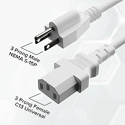 THE CIMPLE CO 3 Feet - 3 Prong AC Power Cable for