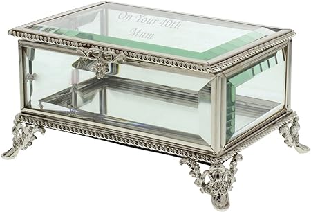 Grabado Hestia rectangular de cristal caja de joyería: Amazon.es: Hogar