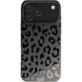 SCORPIFY for iPhone 17 Pro Max Case [Compatible with MagSafe] with Matte Black Leopard Cheetah Print Design, Cute Magnetic Phone Cover for Women Girls and Men, Slim Bumper with Stylish Pattern