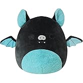 Squishmallows 12-Inch Aldous Teal and Black Fruit Bat - Medium-Sized Ultrasoft Official Kelly Toy Plush
