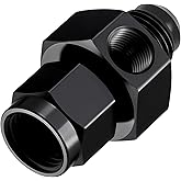 EVIL ENERGY 6 AN Male to Female Fuel Pressure Take Off | 1/8 NPT Gauge Port, 9/16-18 UNF, 1500 PSI, 6061-T6 Aluminum, 37&deg; Flare Seal, for Fuel Pressure Gauge