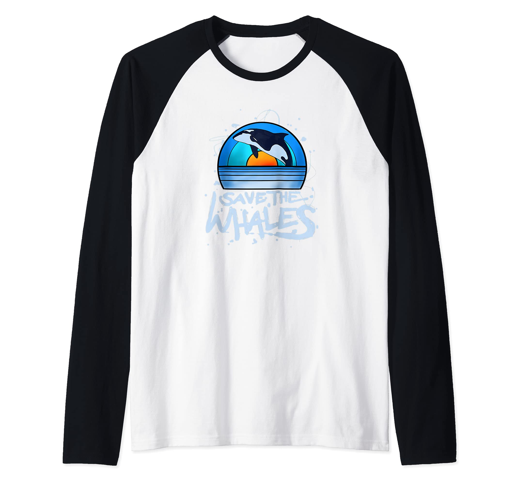 Orca Gift Killer Whale Save The Whales Raglan Baseball Tee
