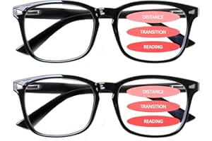 SIGVAN Progressive Multifocal Computer Glasses Women Men Blue Light Blocking Reading Glasses Spring Hinge Readers (2 Black, 1.25)