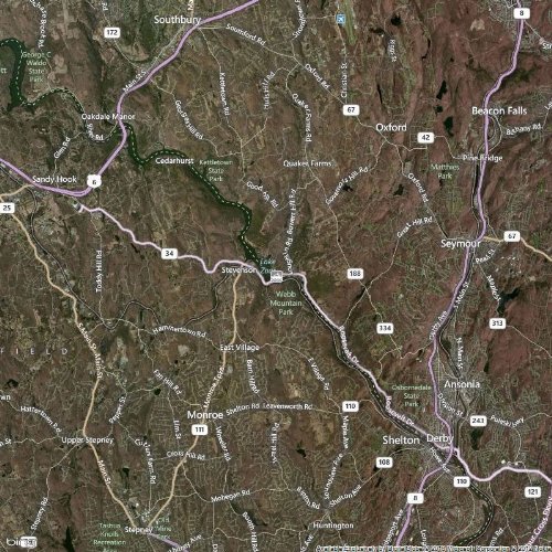 Lake Zoar 3D Laser Carved Depth Map New Haven CT 24 inch x 30 inch