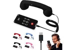Retro Phone Handset for iPhone & Android, 2026 New Type-C Wired Receiver with Microphone & Speaker, Vintage Landline Style Ha