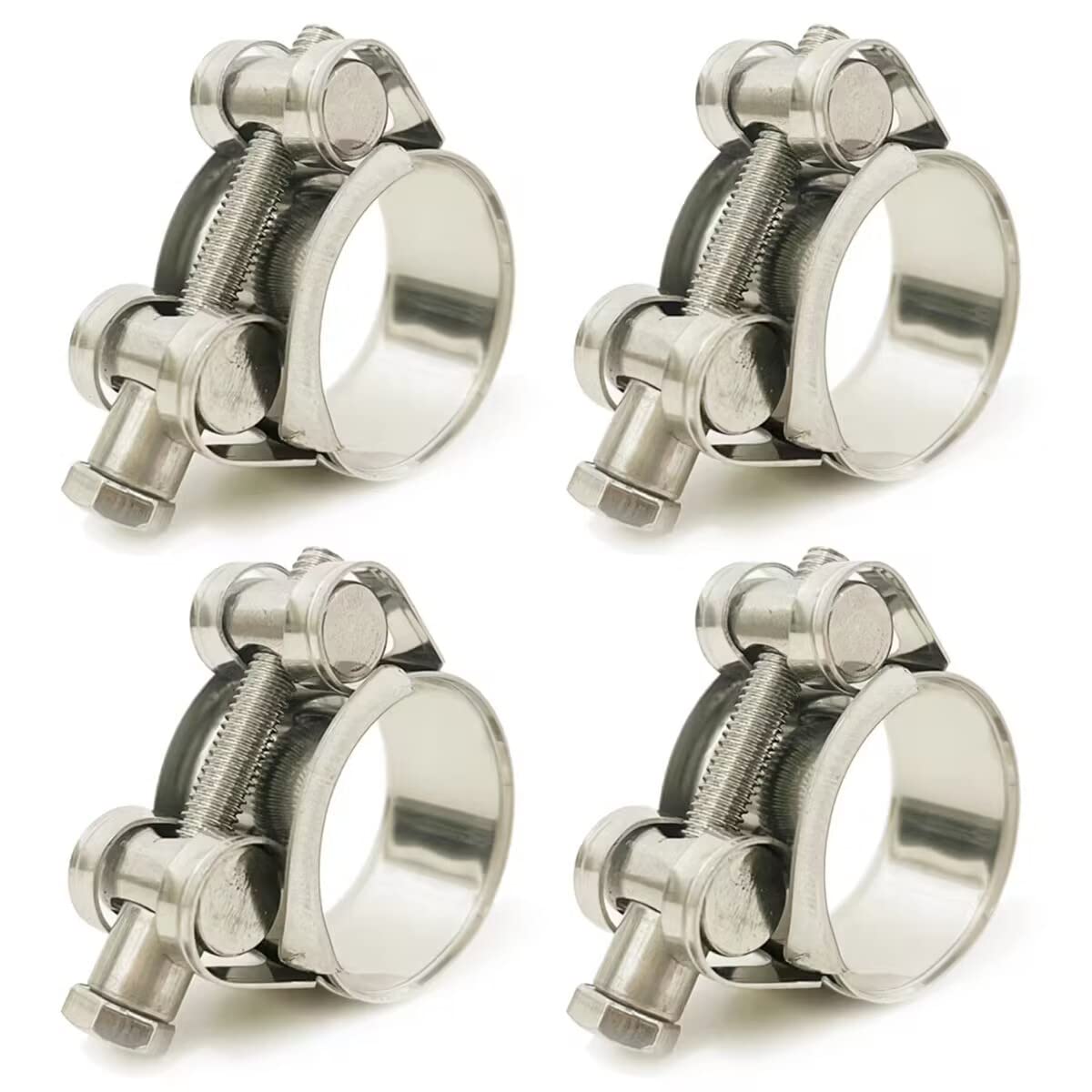 29-31mm T-Bolt Hose Clamps, Adjustable Stainless Steel Heavy Duty Pipe Tube Clamps (4 Pcs)
