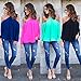 ABD Women's Chiffon Off Shoulder Halter Neck Long Sleeve Shirt Blouse Top