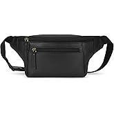 Leather Fanny Pack Crossbody Bag (10x6x2) Hands-Free Sling Bags With Adjustable Straps