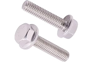 AOESIN M8-1.25 x 20mm (12 pcs) Flanged Hex Bolts, 304 Stainless Steel 18/8, Hex Flange Washer Head Bolts, Large Washer, Automobile Bolts, Car Screws Replacement, DIN6921