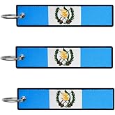 JAVD Guatemala Flag Keychain Tag with Key Ring - Keys, Cars, Motorcycles, Backpacks, Luggage and Gifts - EDC (3 Pack)
