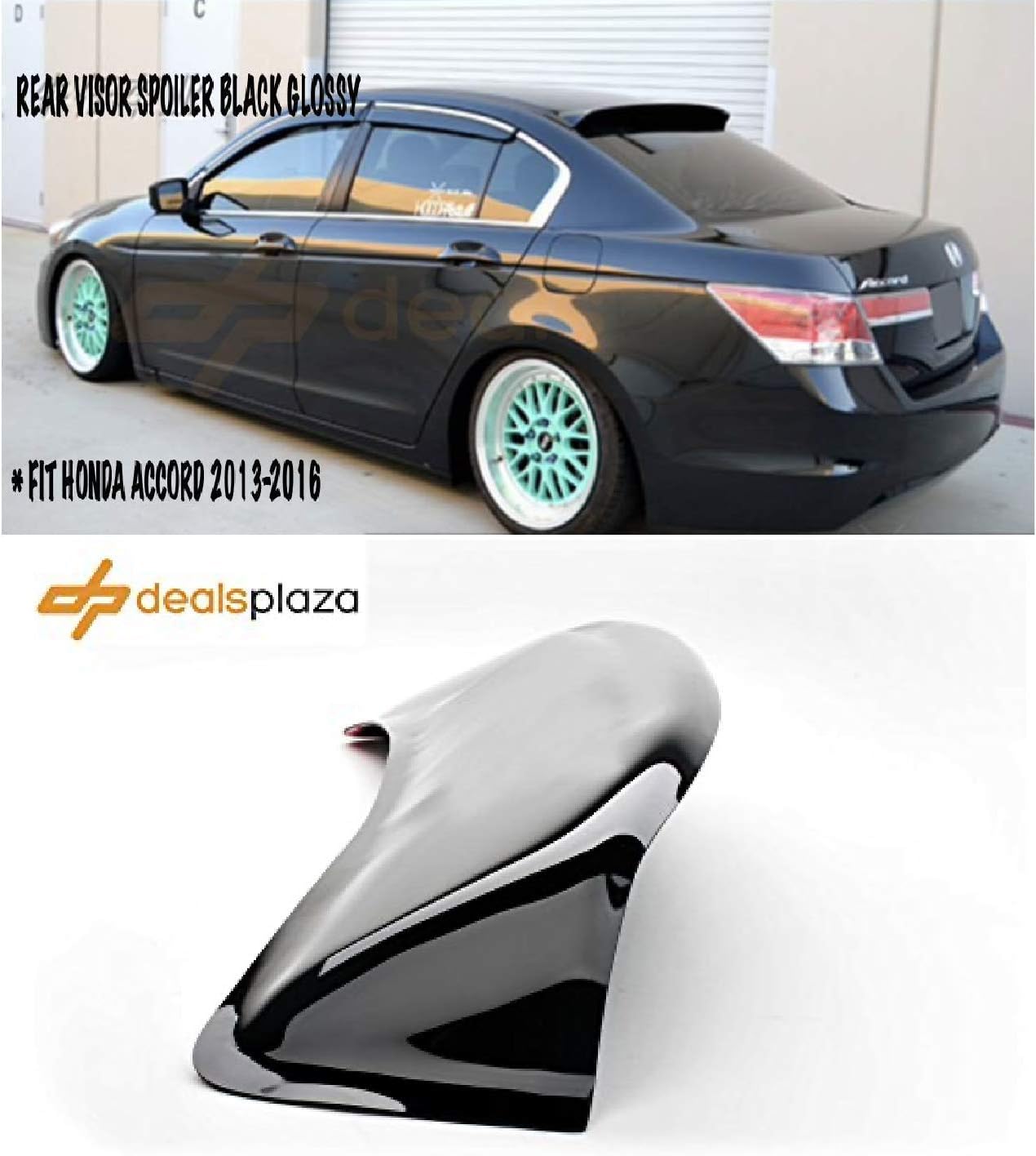 Dealsplaza Rear Window Spoiler for Honda Accord 2016 Rear Visor Spoiler Accord 2013 2014 2015 2016 4 Door Sedan Black Glossy Spoiler Wing