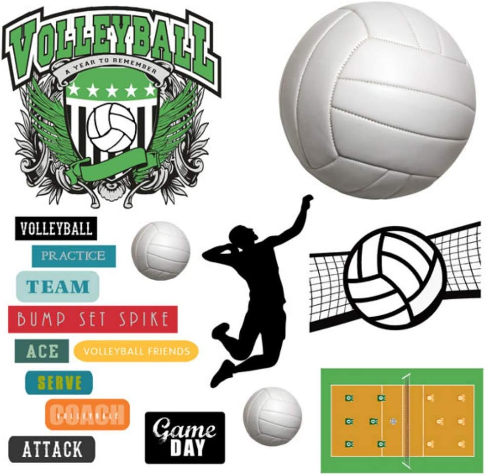 Scrapbook Customs Volleyball Elements 12x12 Cardstock