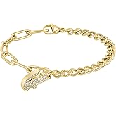 Lacoste Crocodile Women's Chain Bracelets - Stainless Steel and Crystal Jewelry - Gift for Her