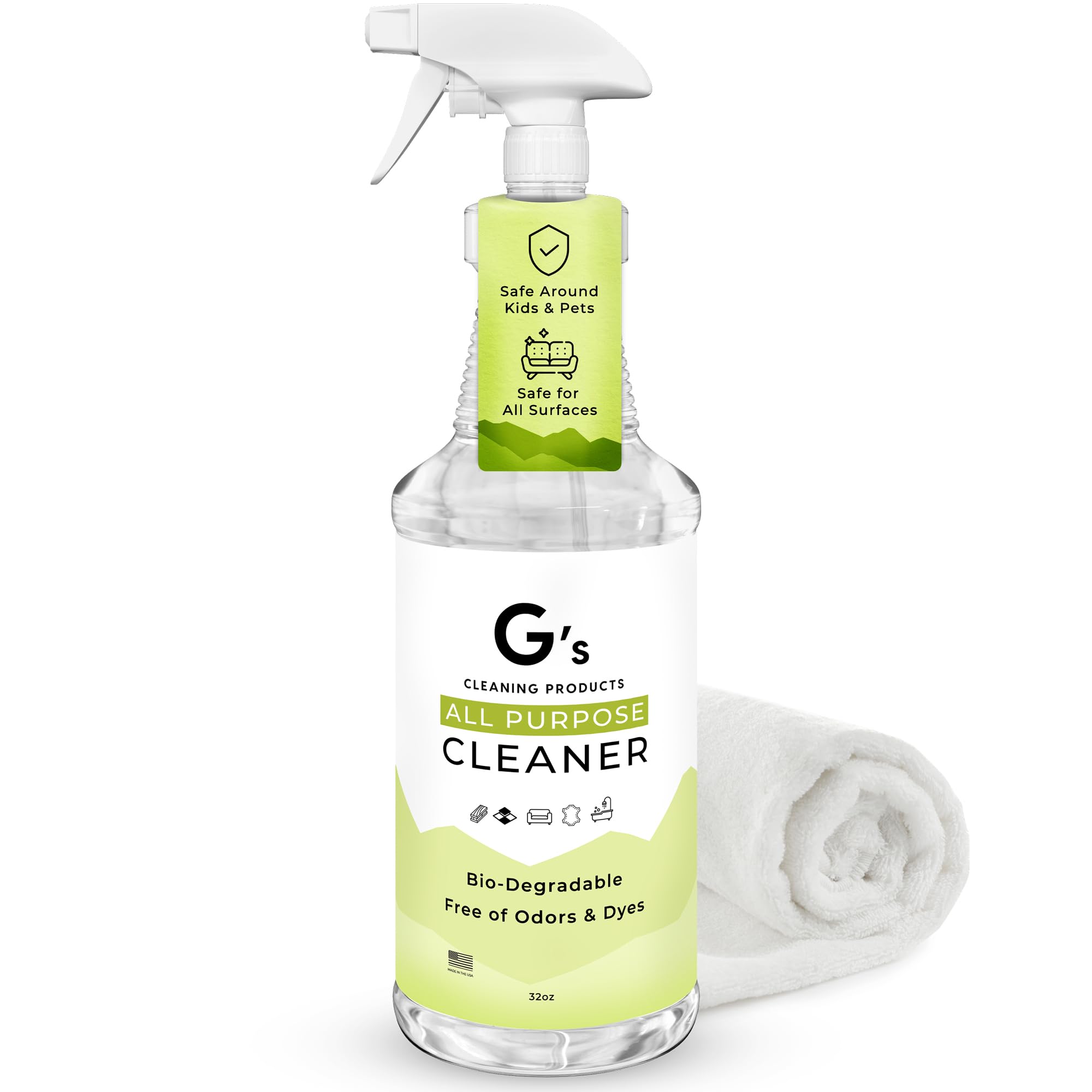 Photo 1 of ***LIKE NEW/OPEN BOX***G's Cleaning Biodegradable All Purpose Cleaner – 32 oz Non-Toxic Natural Cleaning Spray – Multipurpose Cleaner Spray for Multi Surface, Kitchen, Counter Top, Furniture, Floor, Home and Household