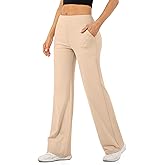 Blisset Womens High Waisted Wide Leg Pants with Pockets 29"/31" - Buttery Soft Yoga Lounge Comfy Casual Bottoms