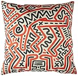 Modern Keith Haring Creative Abstract Curve Painting Sofa Simple Home Decor Design Throw Pillow Case Decor Cushion Covers Square 18*18 Inch Beige Cotton Blend Linen