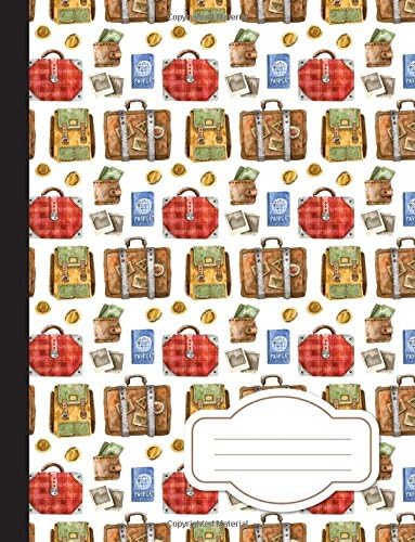 Bag to Travel in Water Color Composition Notebook: College Wide Ruled Writ: College Wide Ruled Writ: School Notebook, 110 Pages, 8.5" x 11" (Composition Kinds)