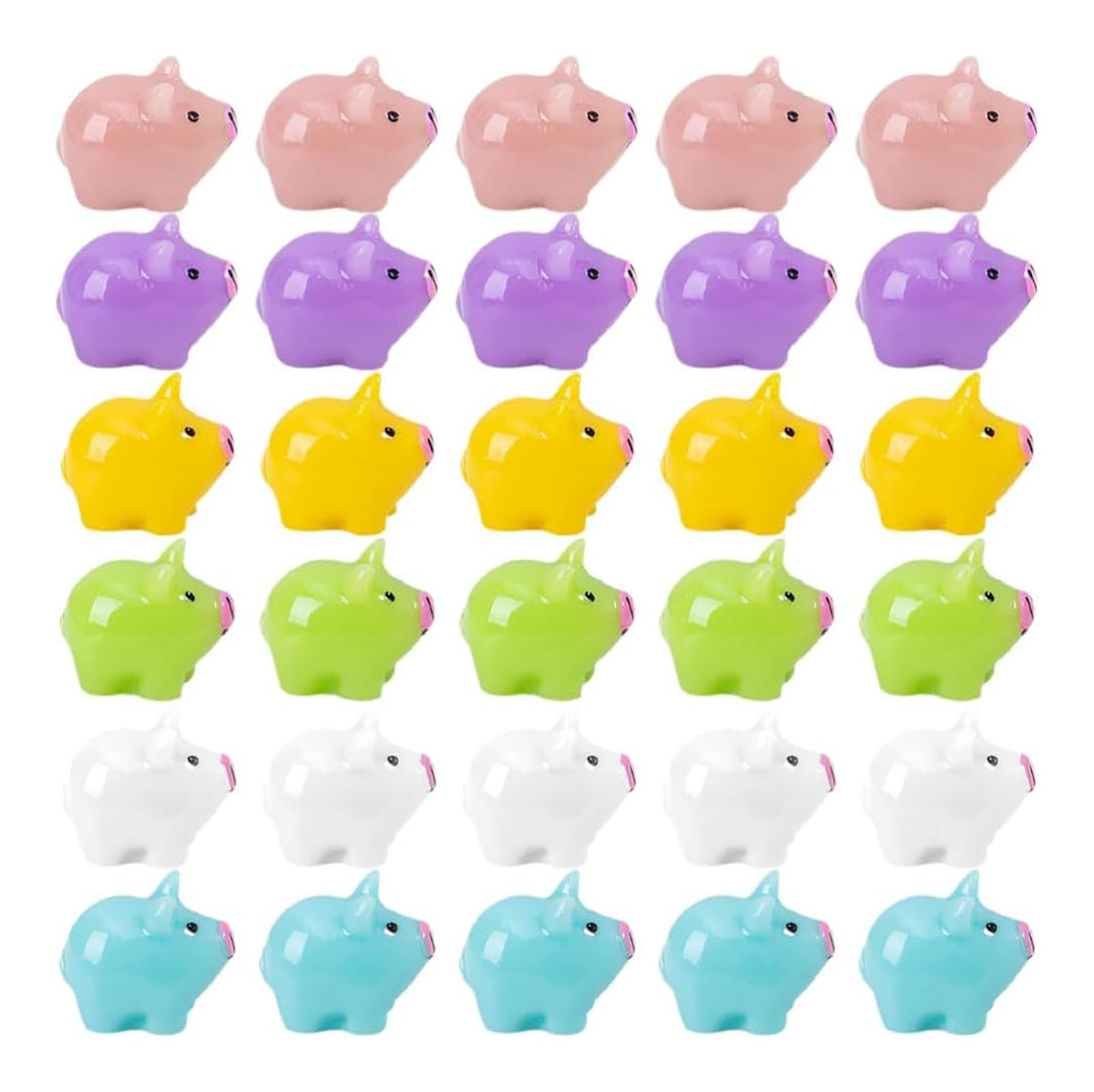 QHLWTT 30Pcs Beautiful Mini Resin Pigs Miniature Resin Pigs Figurines Decoration Garden Miniature Moss Landscape for Home Party Decoration