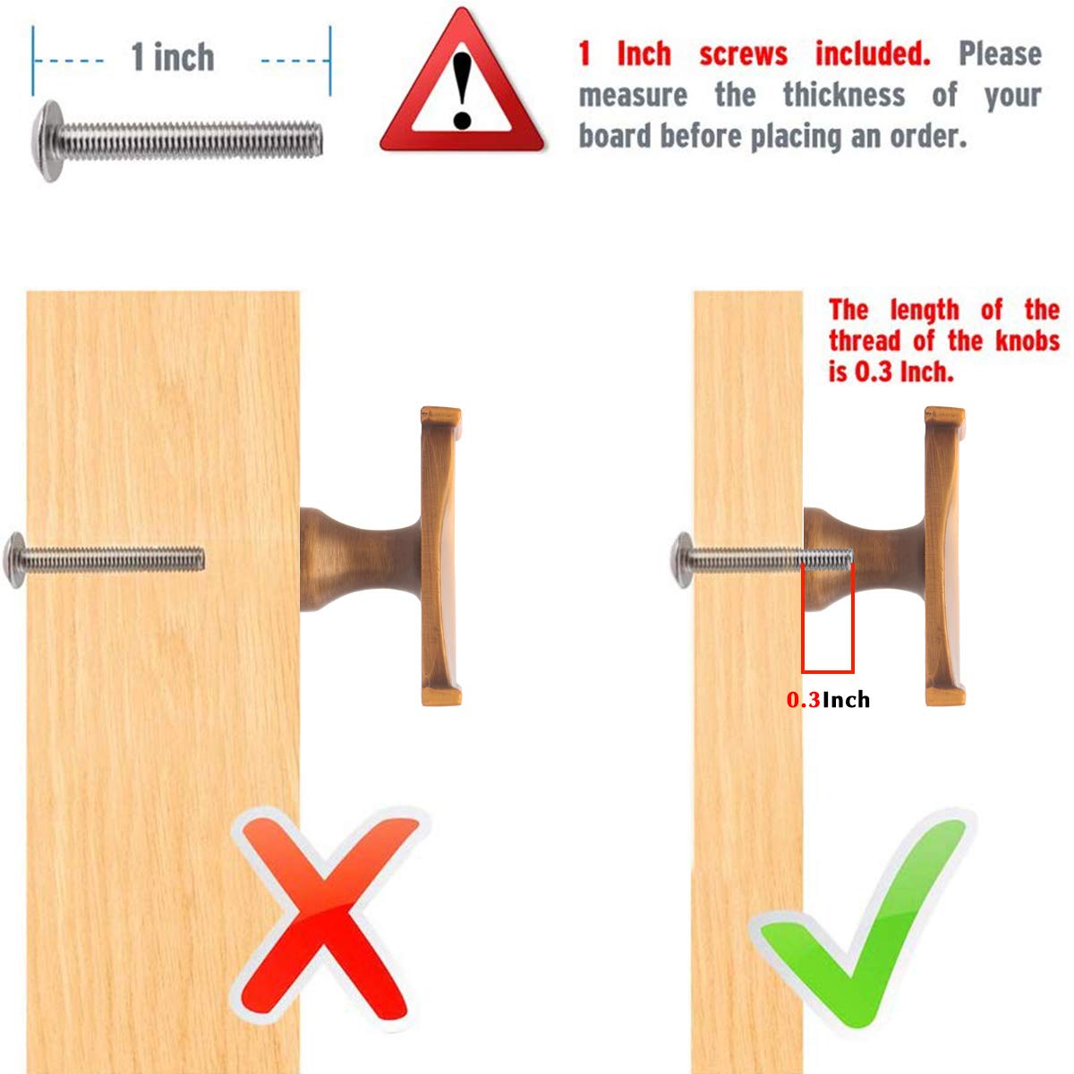 NiceShop16 6 Pack Vintage Style Metal Cabinet Knobs Zinc Alloy Small Rectangle Cupboard Drawer Handles Pulls for Kitchen Cupboard Bedroom Dresser Bathroom Furniture Door (Brown)