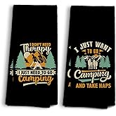 NOQL Camp Towel, Camper Gifts, Camping Tents Decor, Kitchen Towels, Set of 2, 16x24